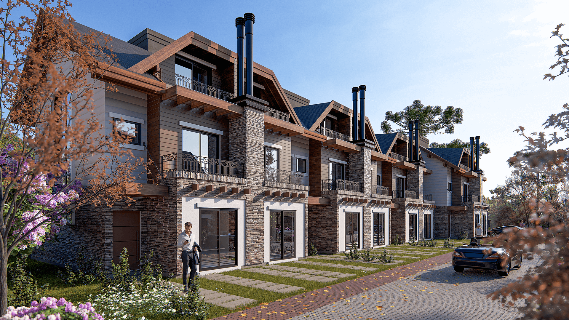 Charme e integração em cada detalhe arquitetônico.